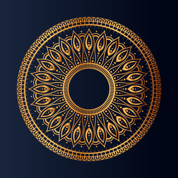 Luxury gold floral mandala arabesque pattern for print, poster, cover, brochure, flyer, Oriental style ornamental round lace ornament vector