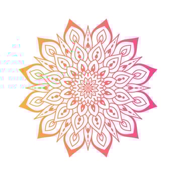 Gradient color mandala on white isolated background, Mandala with floral patterns. Ornaments vector