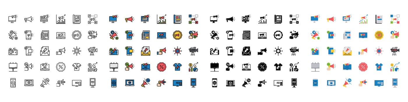 Promotion Icons  Design Simple Set For Using In Website Graphics Report Logo Infographics, Best Quality Outline Symbol Collection Icon Vector Illustration