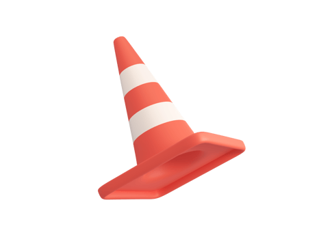 3d orange traffic cone construction improvement zone png