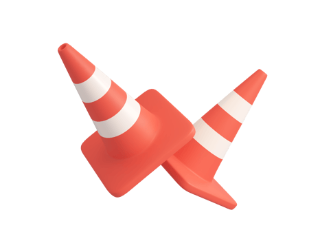 3d orange traffic cone construction improvement zone png