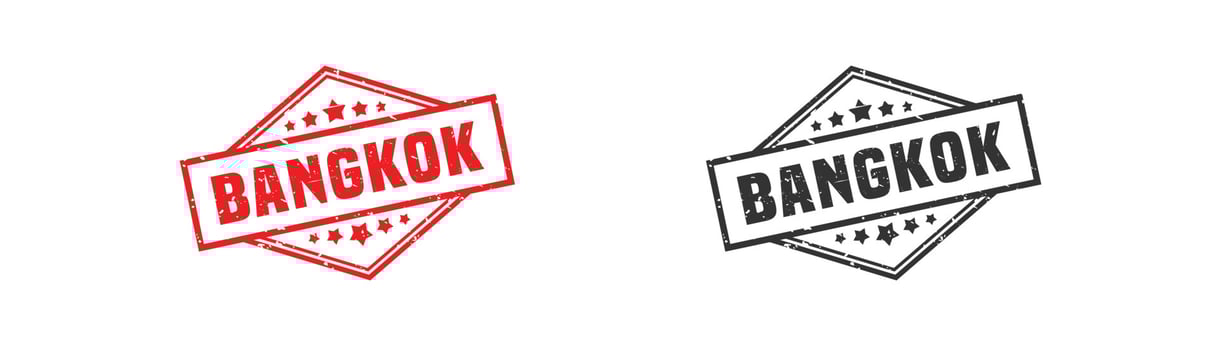 Bangkok Thailand stamp rubber with grunge style on white background vector