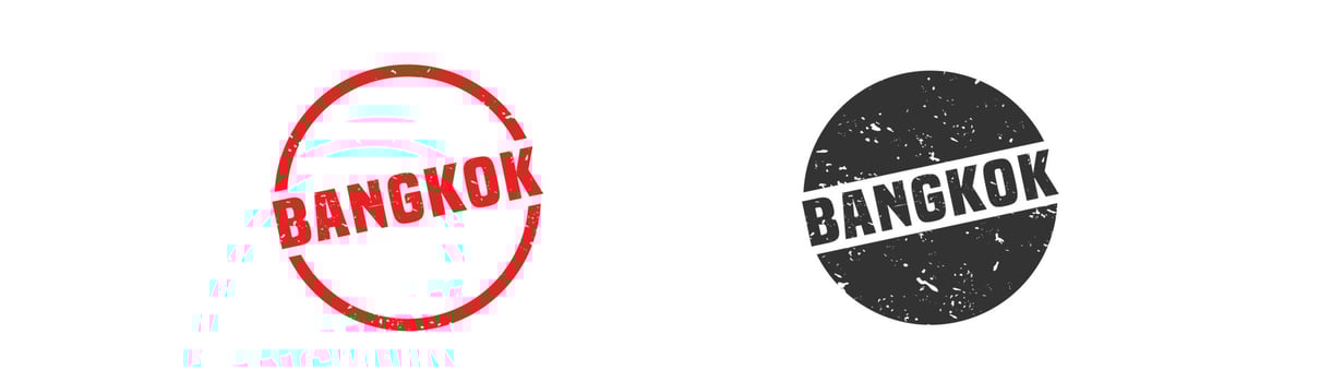 Bangkok Thailand stamp rubber with grunge style on white background vector