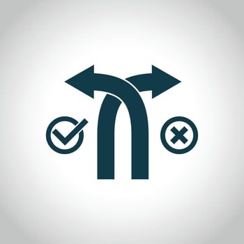 Motion direction arrow icon simple vector. Round circle vector