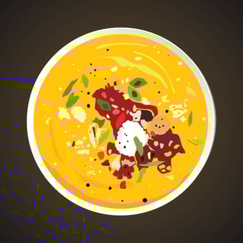 Soup illustration icon vector