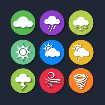 Weather Icons Set Flat Design vector