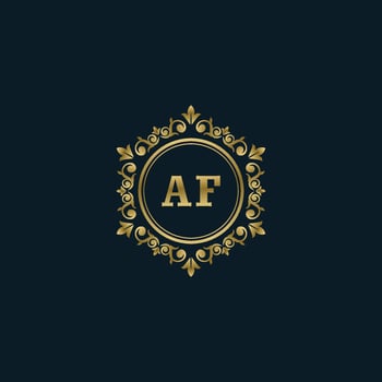 Letter AF logo with Luxury Gold template. Elegance logo vector template.