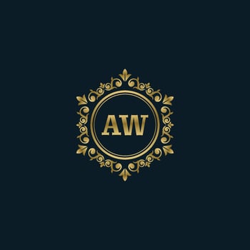 Letter AW logo with Luxury Gold template. Elegance logo vector template.