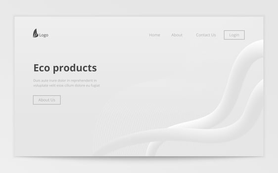 Landing site page template. Header for website. Liquid flow glow, lava lamp geometric background for banner, card, UI design or wallpaper. Gradient mesh wave drop shape. Fluid white 3d tubes. vector