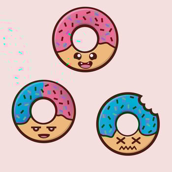 Cartoon illustration of cute donuts vector