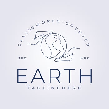hold the world with two hand continuous line for logo icon template vector illustration design