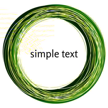 Vector abstract green swirl shape isolated on white background. Rainbow abstract circle frame