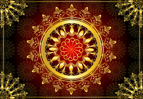 luxury golden floral pattern mandala background vector