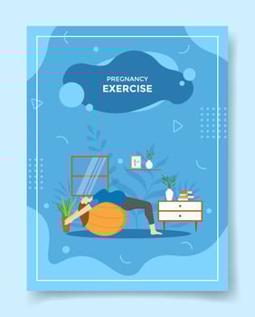 pregnancy health exercise for template of banners, flyer, books, and magazine cover vector