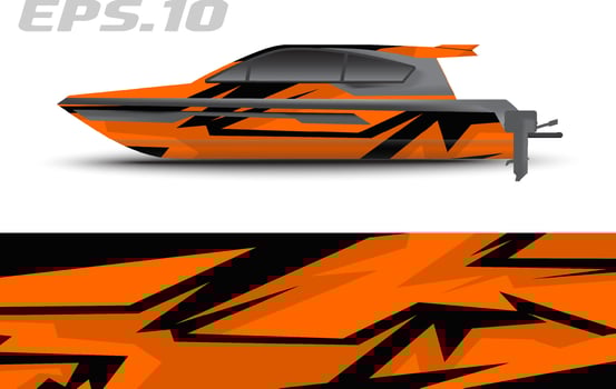 Boat livery vector graphics. Abstract racing background design for car, motorcycle and other vehicle sticker wrap