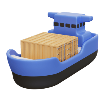 Cargo Ship 3D Illustration png