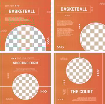 Basketball Sport Club Social Media Template vector