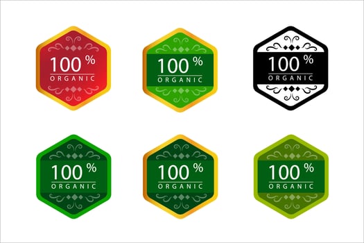 Floral label for organic product. Organic label for farming and industry. Trusted label for healthy product vector