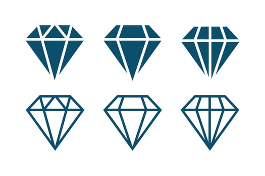 simple diamond icon on white background vector