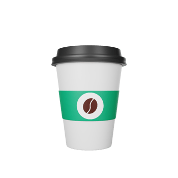 3d rendering of coffee cup fast food icon png
