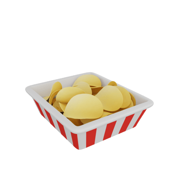 3d rendering of potato chips fast food icon png