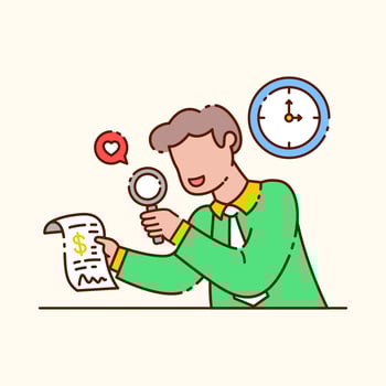 Man gets a business contract. Business concept illustration vector