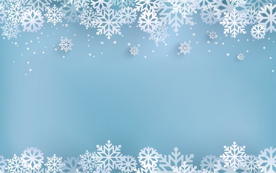 winter decoration snowflakes on blue background vector