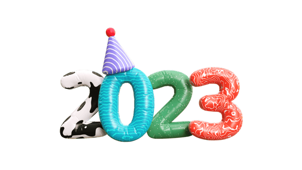 New Year 2023 Numbers 3d illustration png