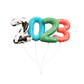 New Year 2023 Numbers 3d illustration png