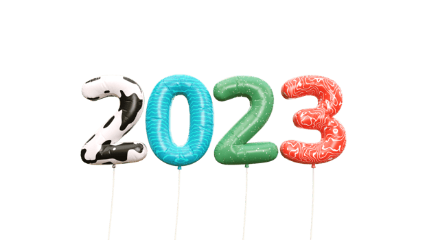 New Year 2023 Numbers 3d illustration png