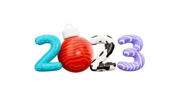 2023 Happy New Year 3d illustration png