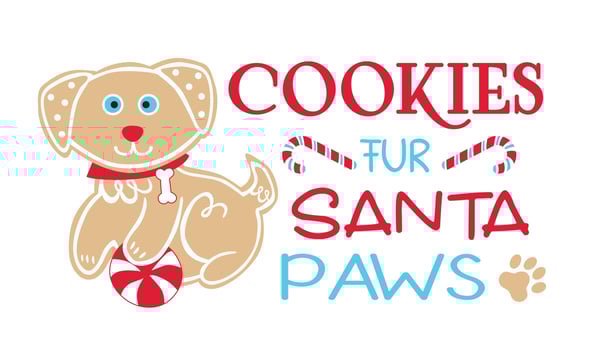 Cookies Fur Santa Paws, Christmas Cookies for Pet, Dog lover vector