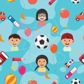 Children Day Cute Seamless Pattern vector