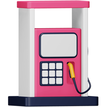 Gas station 3d rendering isometric icon. png