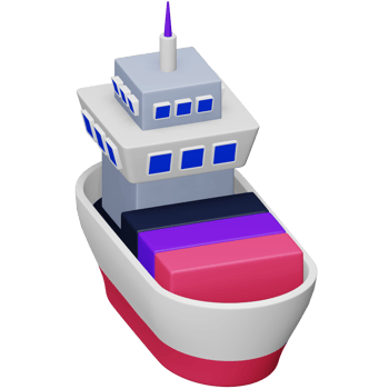 Port ship 3d rendering isometric icon. png