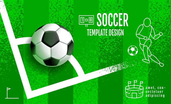 Soccer Template design , Football banner, Sport layout design, green Theme, vector