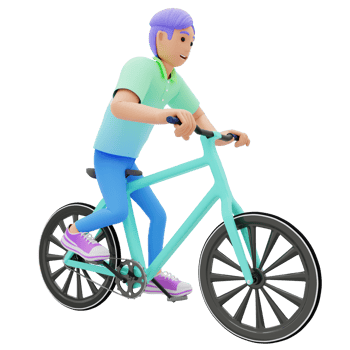 Boy cycling 3D character illustration png