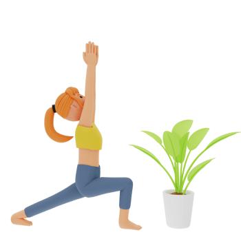 Woman doing yoga 3D character illustration png