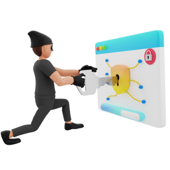 Account hacking 3D character illustration png
