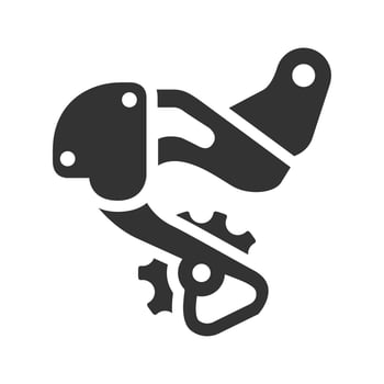 Black and white icon rear deraillieur vector