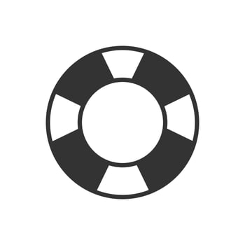 Black and white icon ring buoy vector
