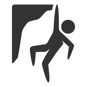 Black and white icon rock climbing vector
