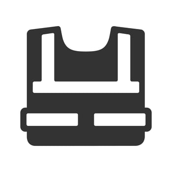 Black and white icon safety vest vector
