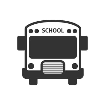 Black and white icon school bus vector