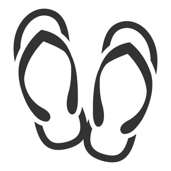 Black and white icon slipper sandal vector
