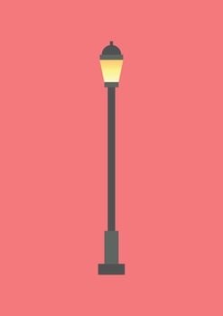 Street lighting flat style vector