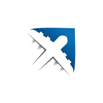Flying airplane. Airplane logo vector. Airplane icon simple sign. Air transportation. vector illustration