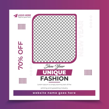 Trendy square new year fashion sale  mega offer discount post  templates. fashion sale social media post banner design and web internet ads. vector