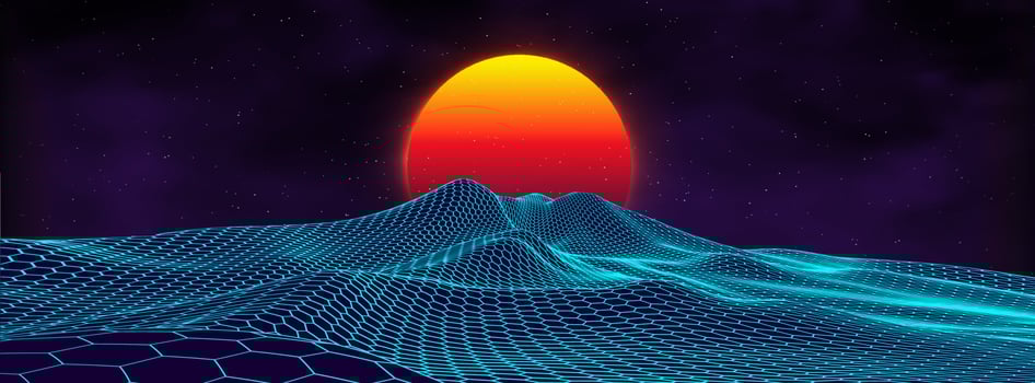 80s background retro landscape. Futuristic neon 1980s style. Cyber surface. Party background. Retro 80s fashion Sci-Fi Summer Landscape Background. vector