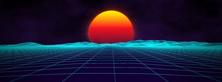 80s background retro landscape. Futuristic neon 1980s style. Cyber surface. Party background. Retro 80s fashion Sci-Fi Summer Landscape Background. vector